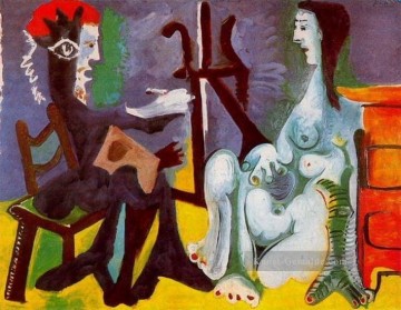 Der Künstler und sein Modell L artiste et son modèle 2 1963 kubistisch Ölgemälde